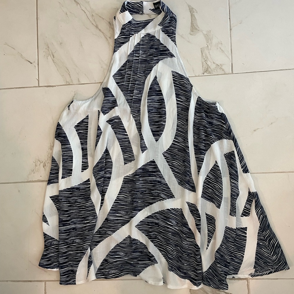 Navy Blue/White Mini Dress